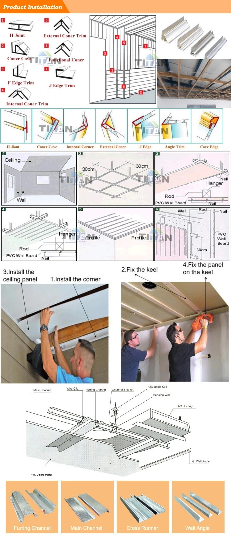 PVC Lamination Ceiling PVC Ceiling and Wall Panel Plastic Board